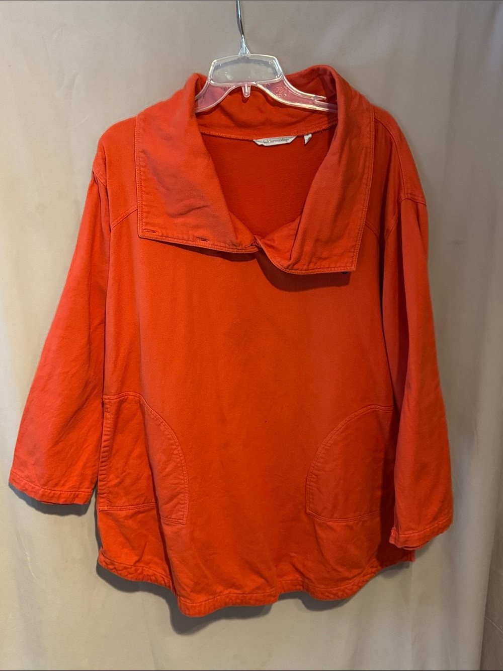 Soft Surroundings Vibrant Orange cotton Top